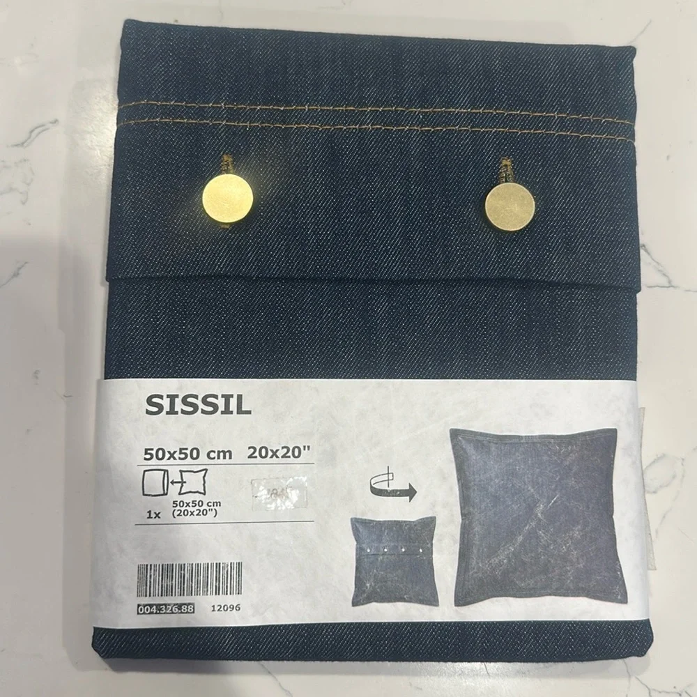 NEW IKEA SISSIL Cushion Cover Denim Blue 20